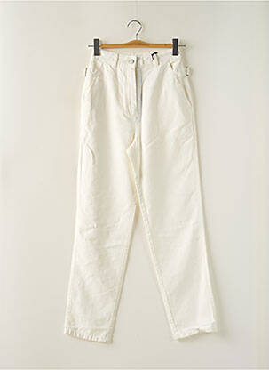 Pantalon droit taille à pinces taille haute blanc CAROLL femme