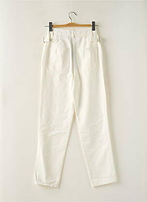 Pantalon droit taille à pinces taille haute blanc CAROLL femme