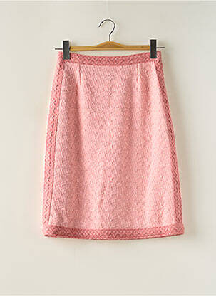 Jupe mi-longue taille à pinces rose EDWARD ACHOUR femme