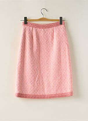 Jupe mi-longue taille à pinces rose EDWARD ACHOUR femme