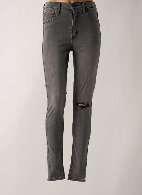 Jeans skinny effet usé délavé taille haute gris LEVIS femme