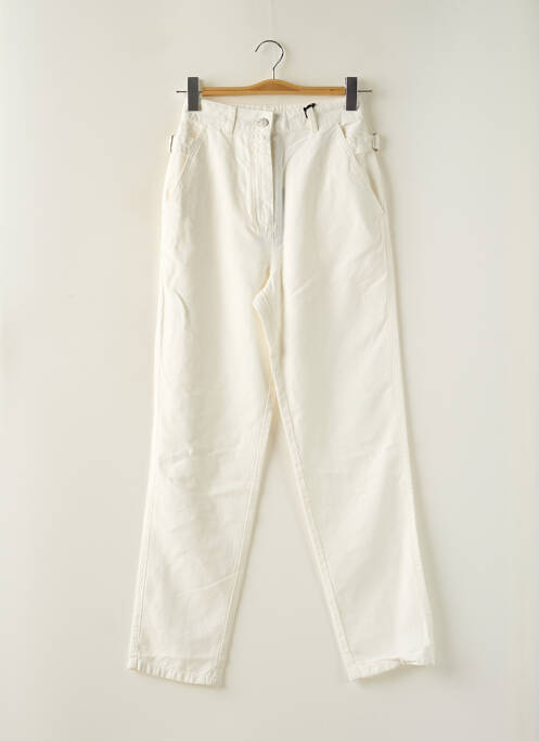 Pantalon droit taille à pinces taille haute blanc CAROLL femme