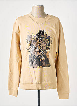 Sweat-shirt tissage jersey manches longues beige VICTORIO & LUCCHINO homme