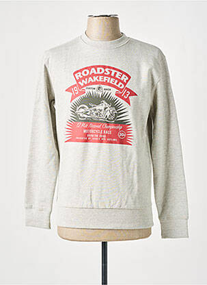 Sweat-shirt manches longues manches longues gris SCHOTT homme