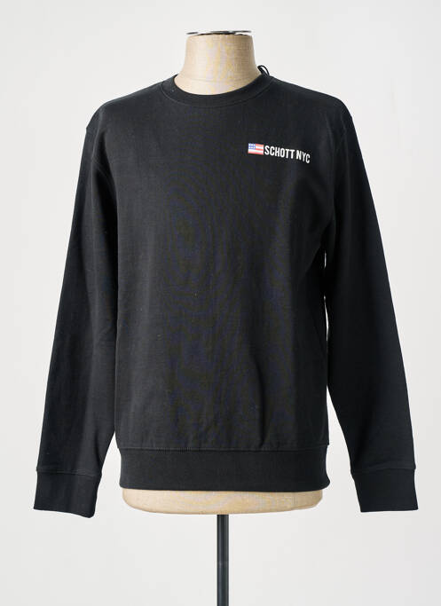 Sweat-shirt noir SCHOTT pour homme