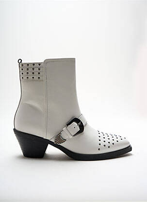 Bottines/boots matière lisse talon plat jusqu'à 3cm blanc GEOX femme