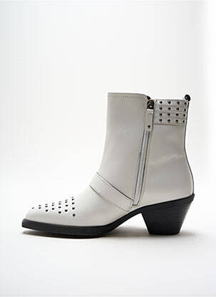 Bottines/boots matière lisse talon plat jusqu'à 3cm blanc GEOX femme