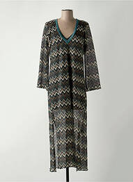 Robe longue manches longues manches longues vert VIE TA VIE femme
