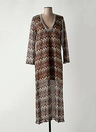 Robe longue manches longues manches longues marron VIE TA VIE femme