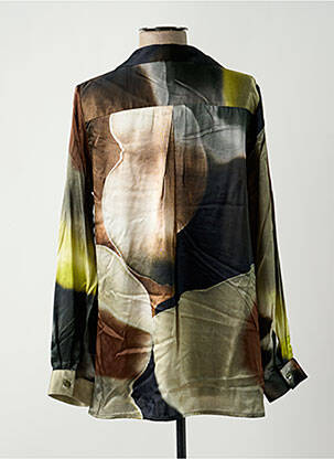 Chemisier coupe cintrée manches longues vert LAUREN VIDAL femme
