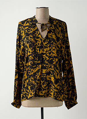 Top coupe fluide manches longues marron EVA KAYAN femme