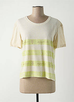 T-shirt coupe droite manches courtes beige FRACOMINA femme