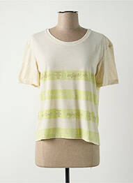 T-shirt coupe droite manches courtes beige FRACOMINA femme