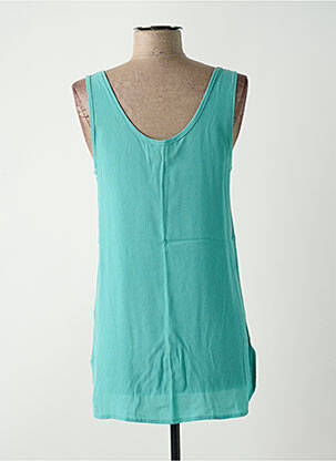 Top tissage crêpe sans manche bleu LAUREN VIDAL femme