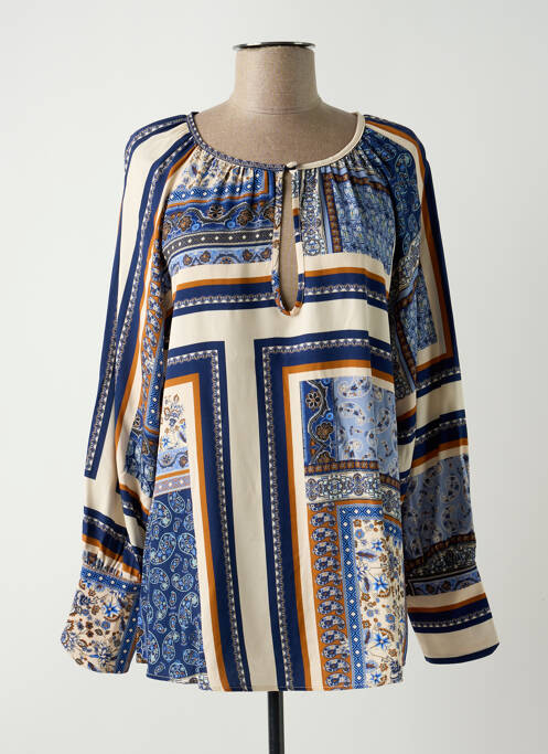 Top imprimé fantaisie manches longues bleu RINASCIMENTO femme