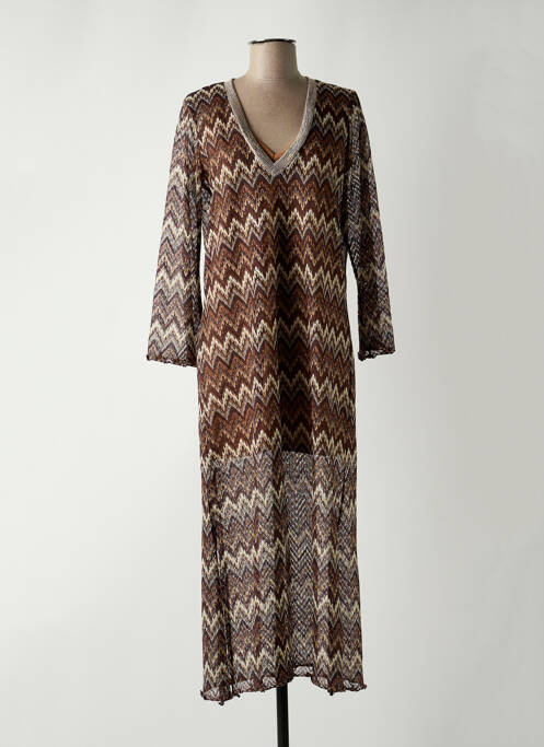 Robe longue marron VIE TA VIE pour femme
