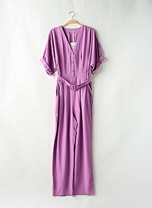 Combi-pantalon fermeture boutonnée sur le devant manches courtes violet FRACOMINA femme