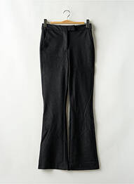 Pantalon droit fermeture zippée sous rabat avec crochet gris LAUREN VIDAL femme