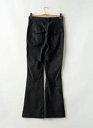 Pantalon droit fermeture zippée sous rabat avec crochet gris LAUREN VIDAL femme
