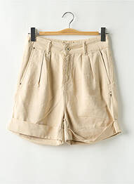 Short fermeture zippée sous rabat boutonné beige FRACOMINA femme