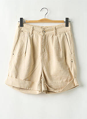 Short fermeture zippée sous rabat boutonné beige FRACOMINA femme