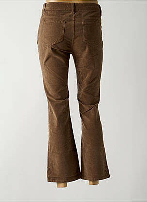 Pantalon 7/8 fermeture zippée sous rabat boutonné marron LAUREN VIDAL femme