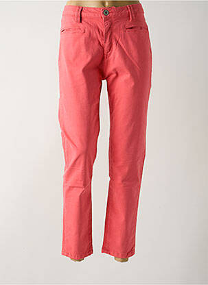 Pantalon 7/8 fermeture zippée sous rabat boutonné rose DENIM STUDIO femme