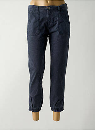 Pantalon 7/8 fermeture zippée sous rabat boutonné bleu DENIM STUDIO femme