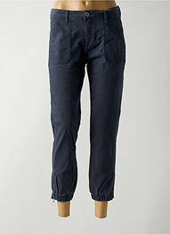 Pantalon 7/8 fermeture zippée sous rabat boutonné bleu DENIM STUDIO femme