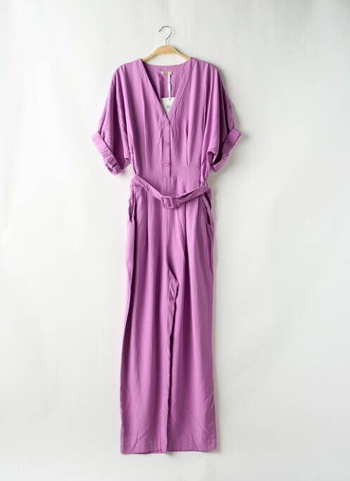 Combi-pantalon fermeture boutonnée sur le devant manches courtes violet FRACOMINA femme