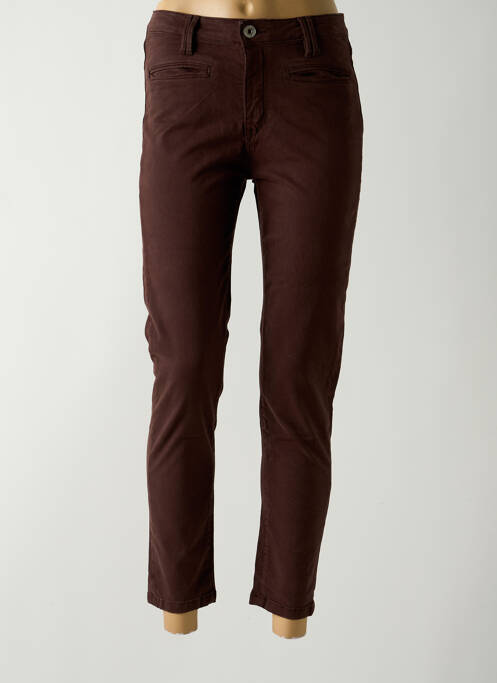 Pantalon 7/8 marron DENIM STUDIO pour femme