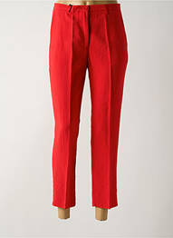 Pantalon 7/8 fermeture zippée sous rabat boutonné taille normale rouge VICOLO femme