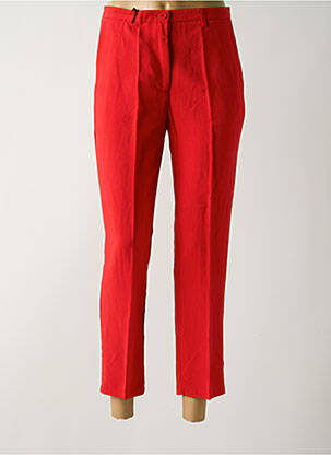 Pantalon 7/8 fermeture zippée sous rabat boutonné taille normale rouge VICOLO femme