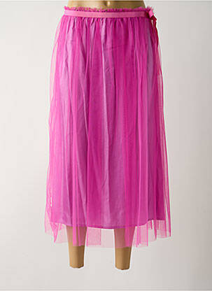 Jupe mi-longue doublure textile rose DIXIE femme