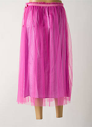 Jupe mi-longue doublure textile rose DIXIE femme