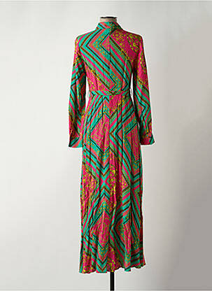 Robe longue manches longues manches longues vert GAUDI femme