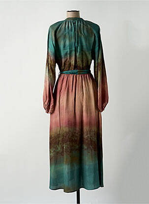 Robe longue manches longues manches longues vert DIXIE femme