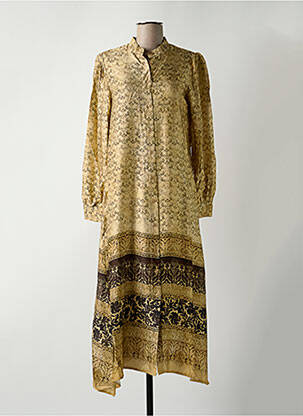 Robe longue manches longues manches longues beige DIXIE femme