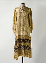 Robe longue manches longues manches longues beige DIXIE femme