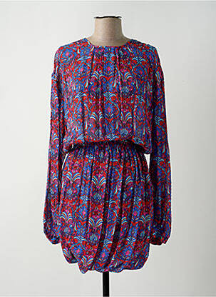 Robe mi-longue imprimé fleurs manches longues rouge BRAND UNIQUE femme
