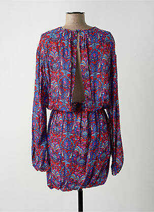 Robe mi-longue imprimé fleurs manches longues rouge BRAND UNIQUE femme