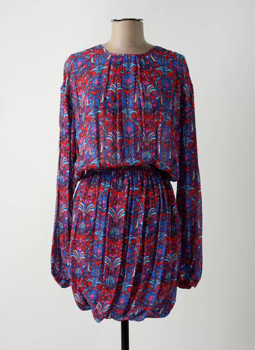 Robe mi-longue imprimé fleurs manches longues rouge BRAND UNIQUE femme