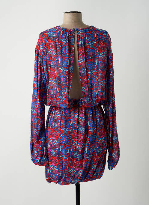 Robe mi-longue imprimé fleurs manches longues rouge BRAND UNIQUE femme