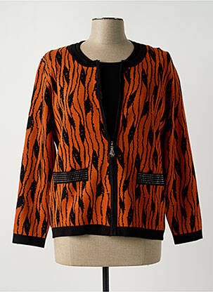 Veste casual col rond marron PAPAREIL femme