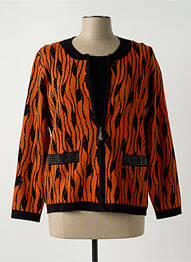 Veste casual col rond marron PAPAREIL femme
