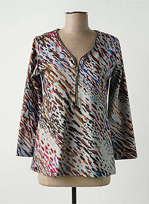 Top stretch manches longues gris HALOGENE femme