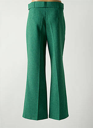 Pantalon droit fermeture zippée sous rabat boutonné taille normale vert DANIELA femme