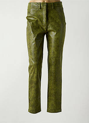 Pantalon slim tissage enduit taille normale vert DANIELA COOL femme