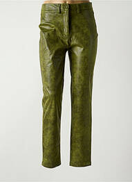 Pantalon slim tissage enduit taille normale vert DANIELA COOL femme