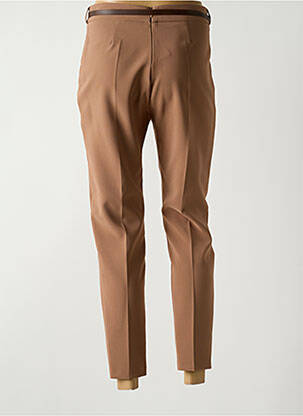 Pantalon 7/8 tissage popeline taille normale marron RINASCIMENTO femme